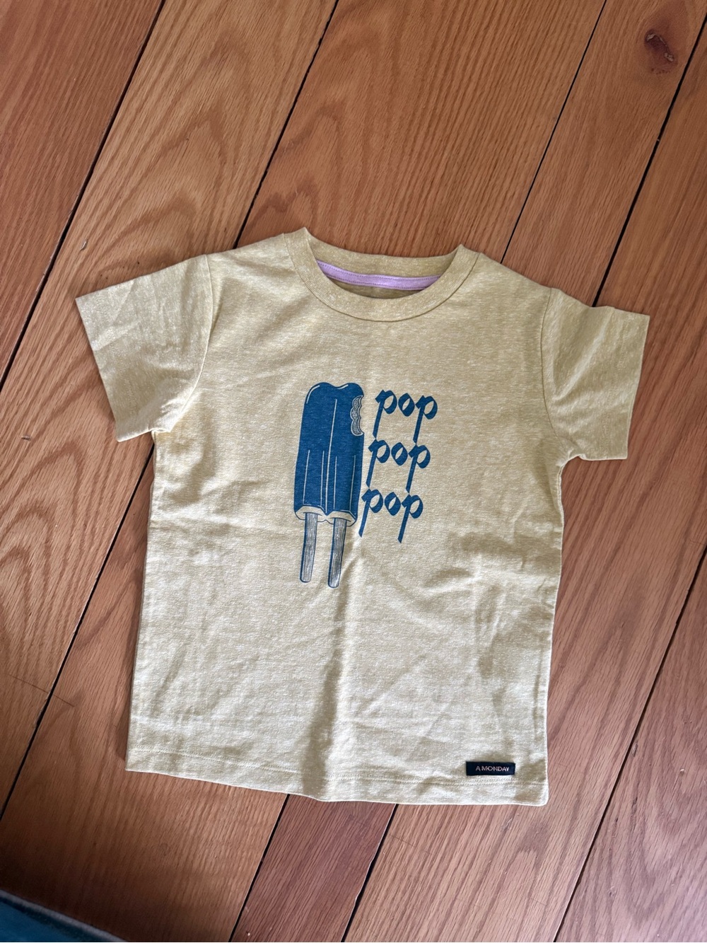 Kids Pale Yellow 'Pop Pop Pop' Graphic T-Shirt